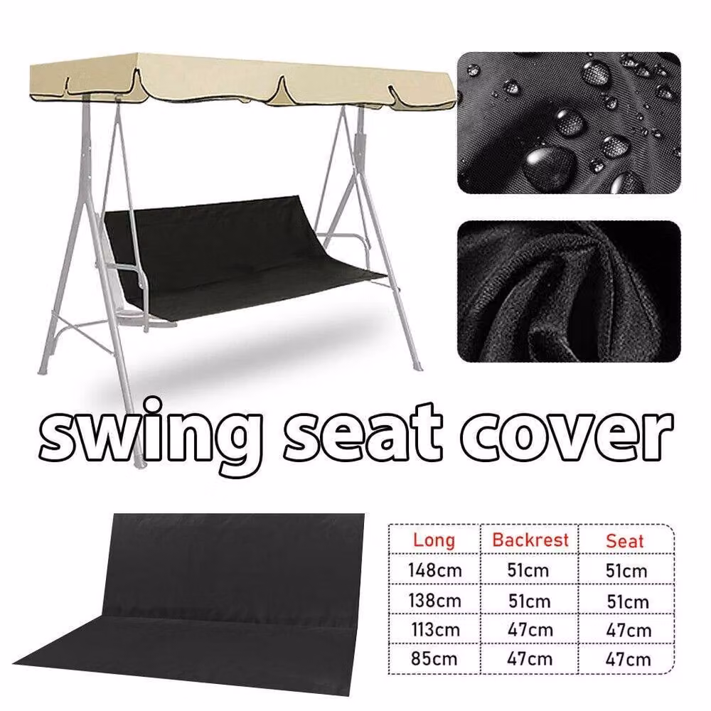 NESTLUNE Black 3-Seat Swing Bench Cover, W x D: 100 x 100 cm – 4