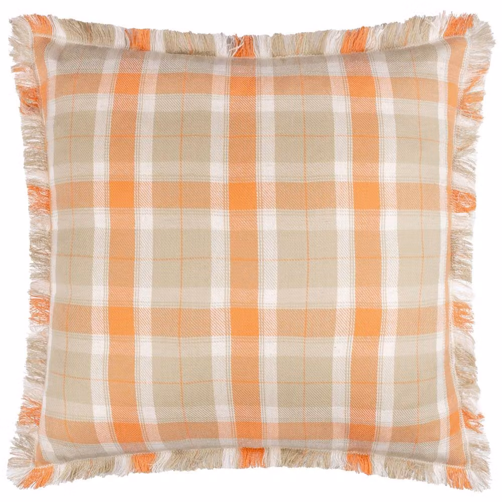 Voyage Maison Arrochar Tartan Woven Indoor/Outdoor Square Cushion in Orange, Brown and Multicolour, W/D/H: 50 x 50 x 50 cm – 2
