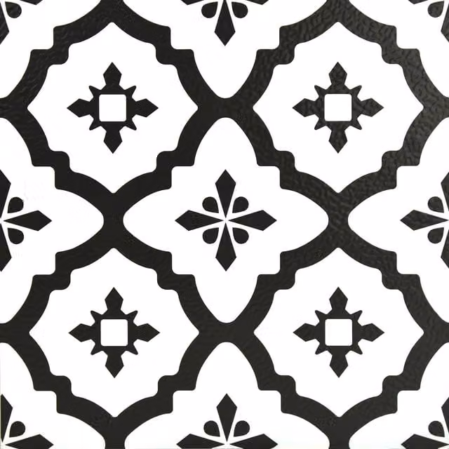 Fine Decor Mediterranean Self-Adhesive Vinyl Floor Tiles, Tile Look, Black, 0.93sqm (Pack of 5)