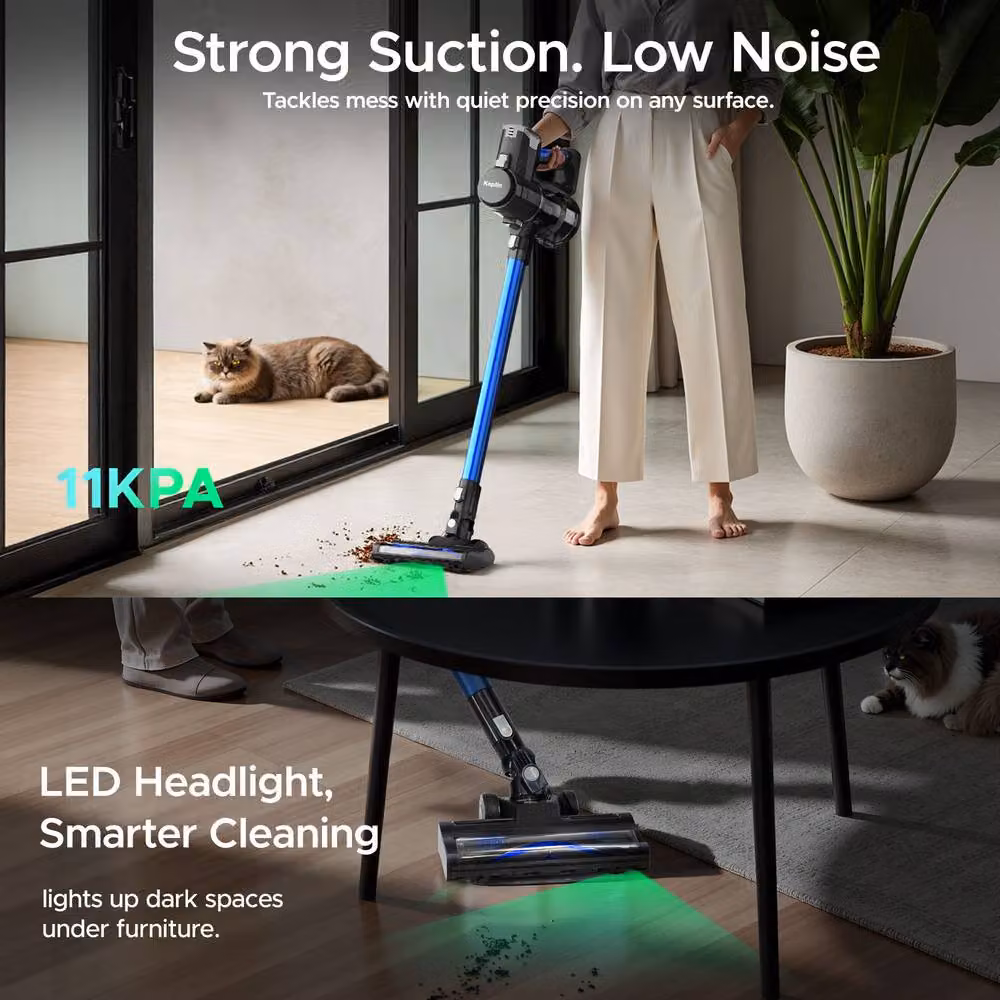 Keplin Blue Cordless Bagless Vacuum Cleaner with LED Display and 250W Suction Power – 3