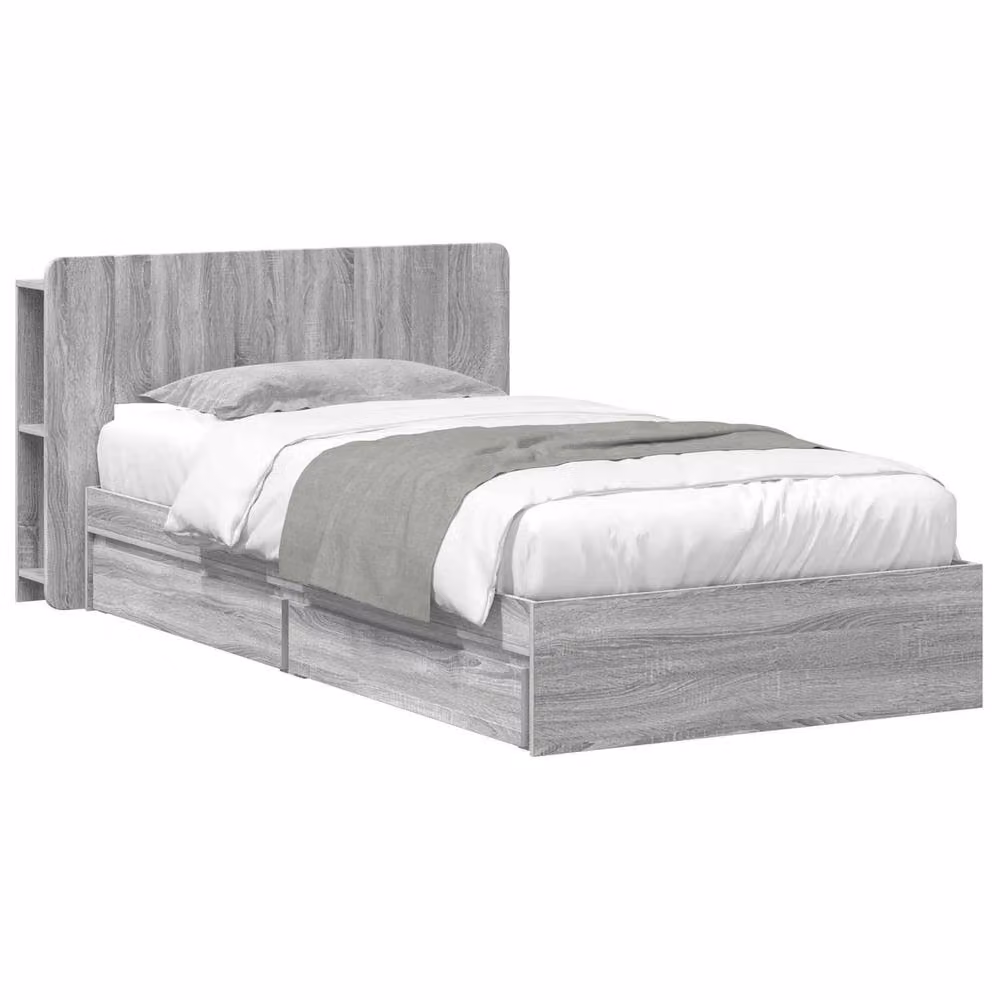 Berkfield Home Grey Sonoma Bed Frame with Storage Drawers, W/D/H: 90 x 190 cm – 2