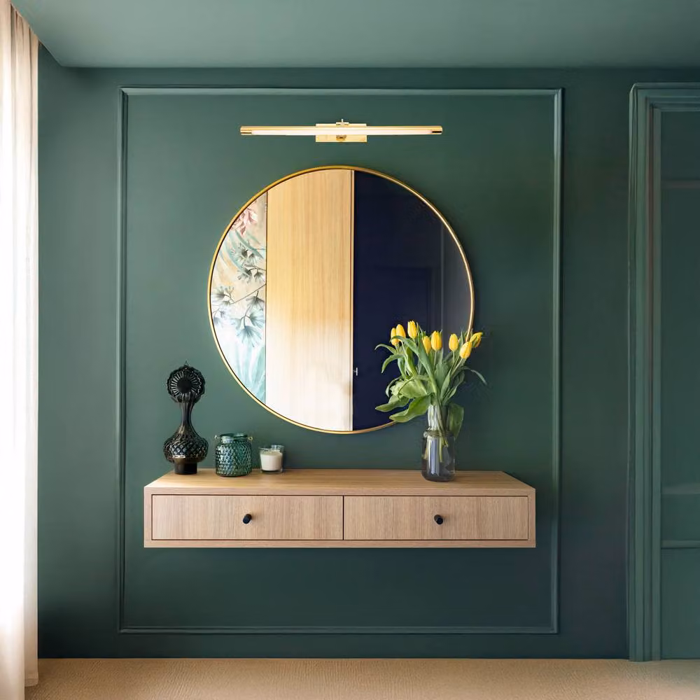 Happy Homewares Polished Gold Wireless Rechargeable 5W LED Touch Dimmable Picture Wall Light – 2