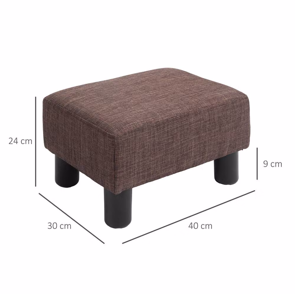 STILVORA Modern Rectangular Fabric Footstool with Brown Wooden Frame – 3