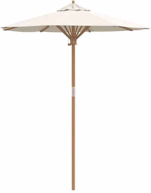 Berkfield Home Cream White Garden Umbrella with Bamboo Frame, W/D/H: 180 x 180 x 230 cm