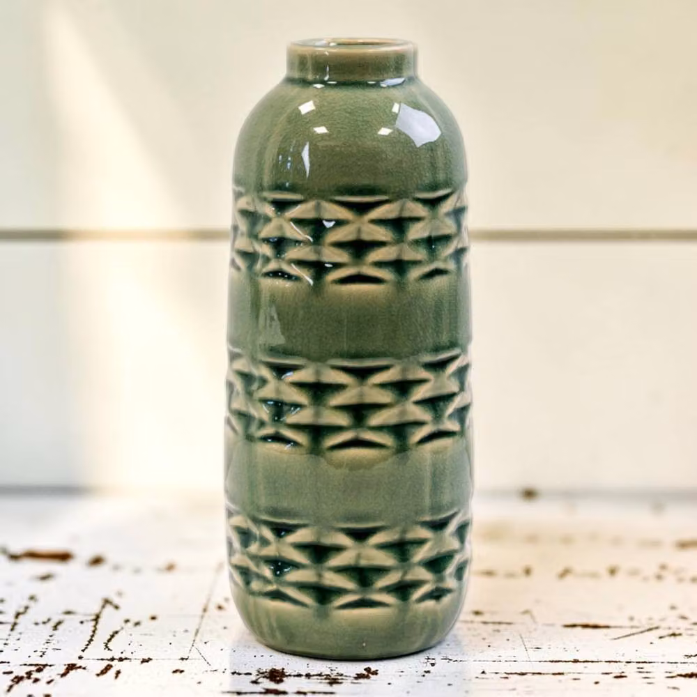 Four Candle Green Ceramic Tabletop Vase, Height: 25.5 cm – 2