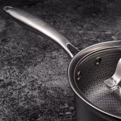 Prochef HexGuard Non-Stick Stainless Steel Saucepan with Glass Lid, Silver, Diameter: 16 cm, Height: 8 cm – 2
