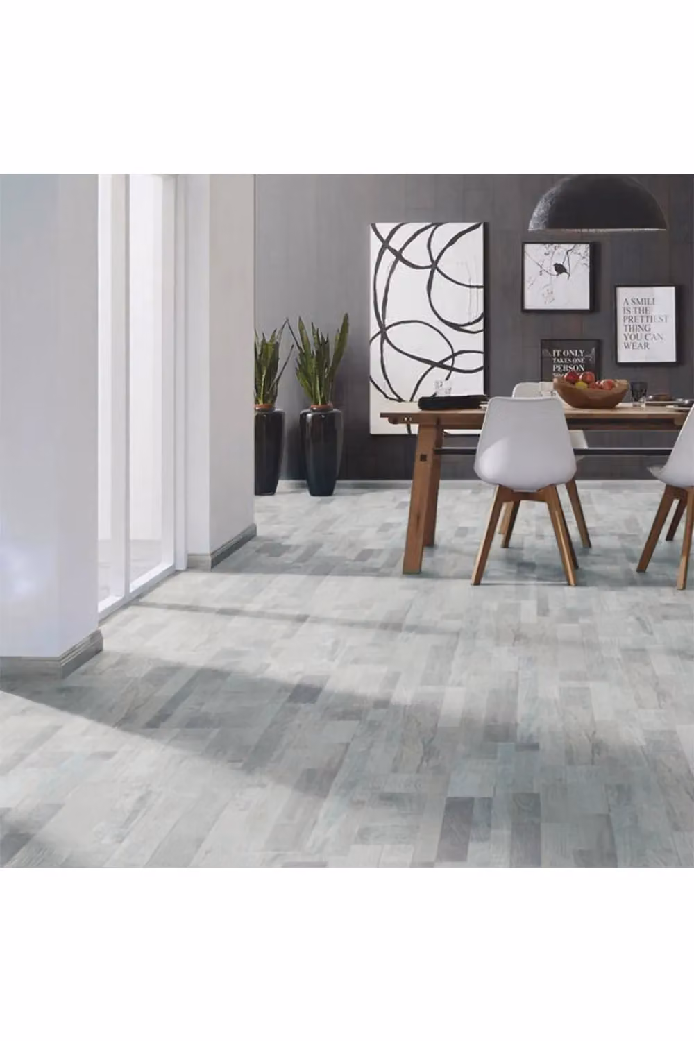 Living and Home Realistic Wood Effect Self Adhesive Flooring Planks in Light Grey, 36 Pieces – 2