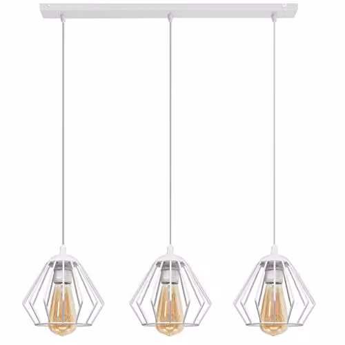 Netlighting Agat Straight Bar Pendant Ceiling Light, White, 65 cm