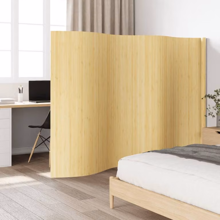 Berkfield Home Bamboo Room Divider in Beige, W/H: 400 x 165 cm