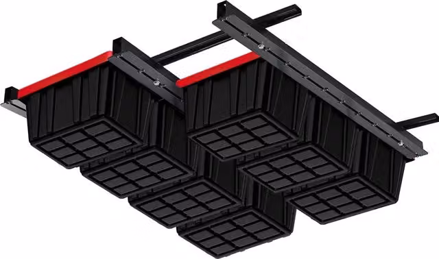 Gr8 Home Overhead Adjustable Ceiling Storage Bin Rack Brackets in Black