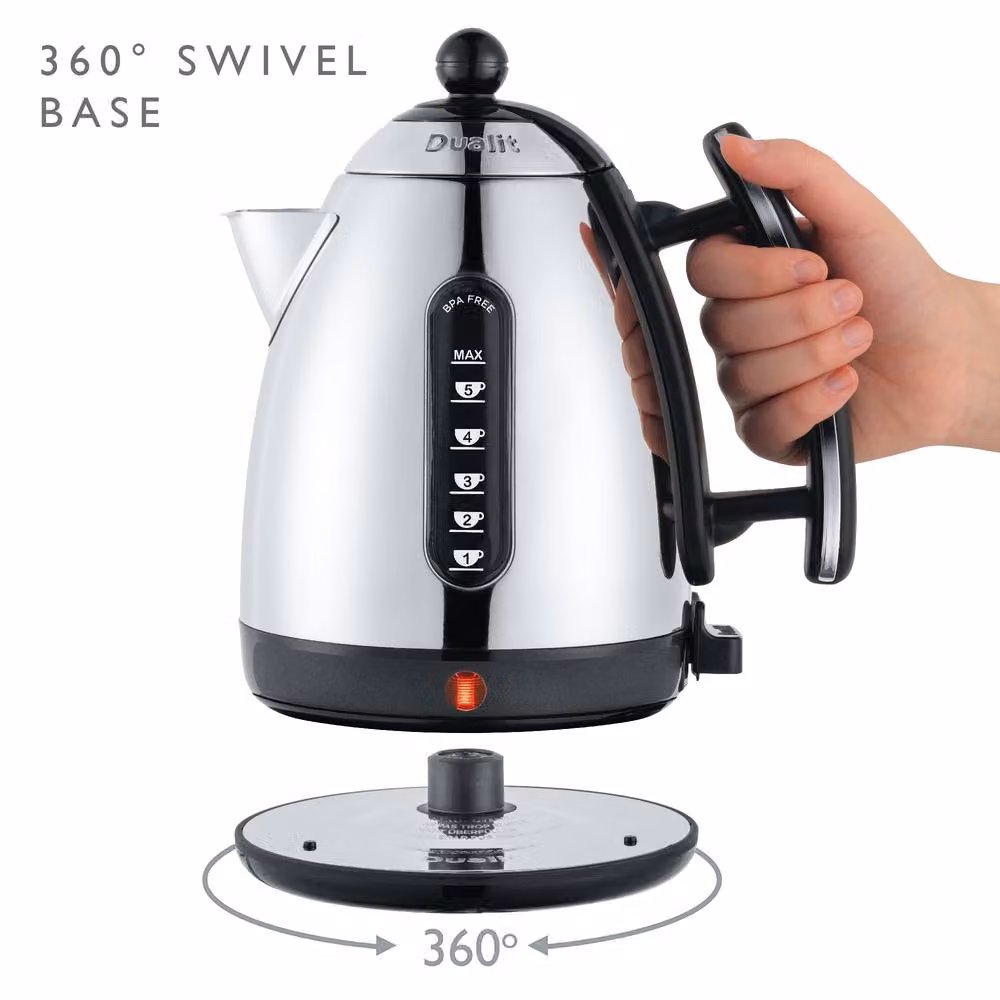 Dualit Lite Jug Kettle in Black and Silver, 1.5 l – 6