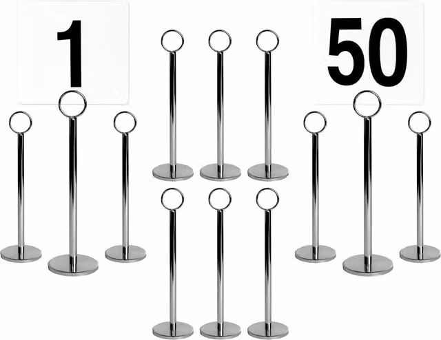 Argon Tableware Silver Table Numbers with 20cm Holders, Pack of 50 – 1