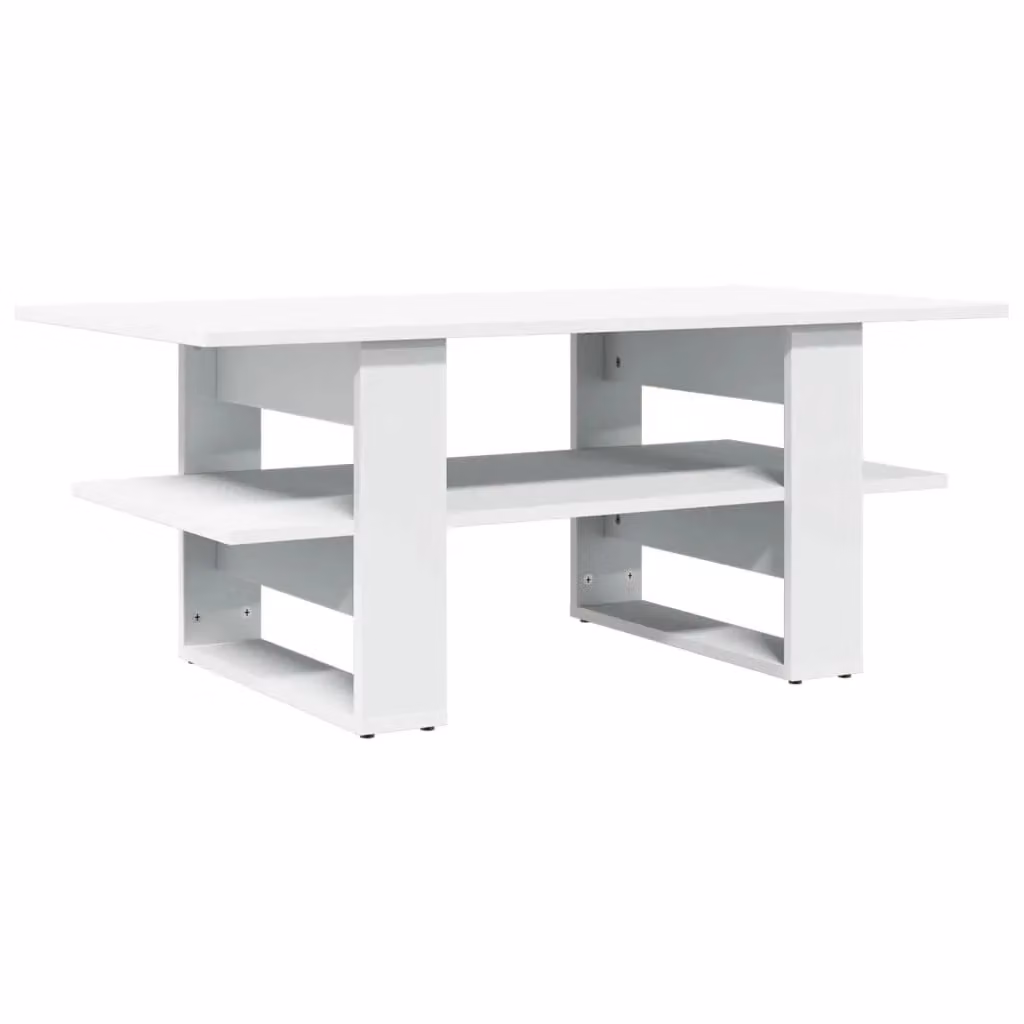 Berkfield Home White Modern Rectangular Coffee Table, W/D/H: 102 x 55 x 42 cm – 2