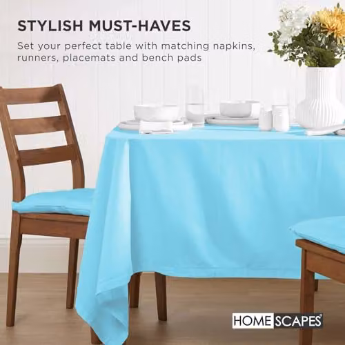 Homescapes Blue Cotton Seat Pad with Tie Cords, W/D/H: 40 x 40 x 6.5 cm – 4