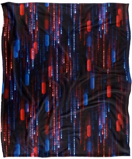 Warner Brothers The Matrix Silky Touch Super Soft Fluffy Throw Blanket, White and Multicolour, W: 152 cm, D: 127 cm – 1