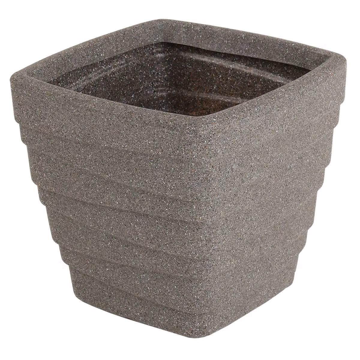 Charles Bentley Pair of Trojan Square Granite Planters, Grey Plastic, Diameter: 33 cm – 3
