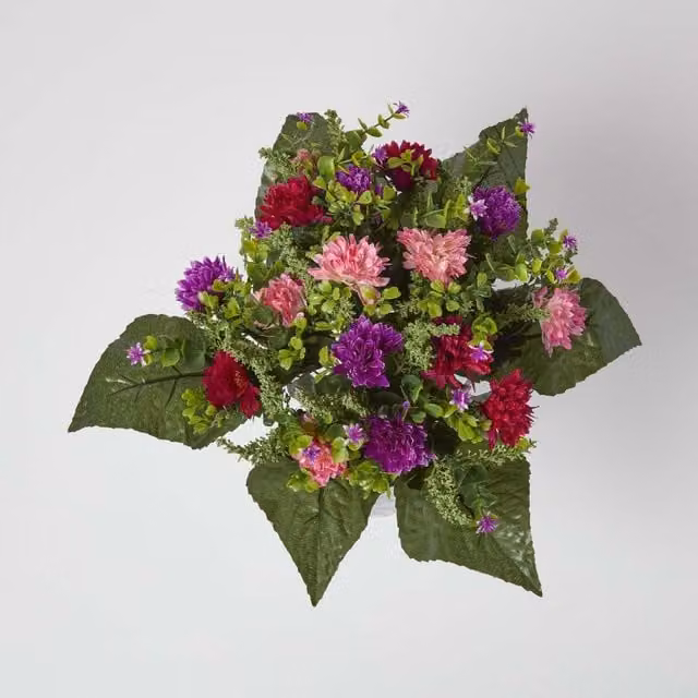 Homescapes Pink and Multicolour Artificial Chrysanthemum Flower Bouquet Arrangement