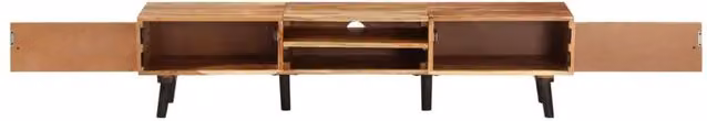 Berkfield Home TV Cabinet in Brown Solid Acacia Wood W/D/H: 145 x 35 x 35 cm