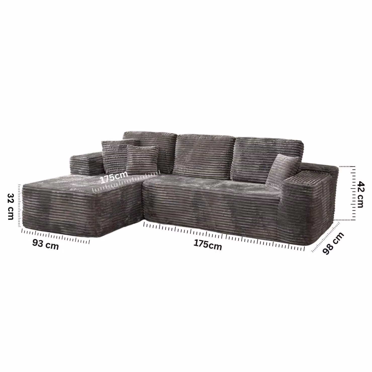 MN Furniture Modern Compact Left Corner Sofa in Grey with Scatter Cushions – 3