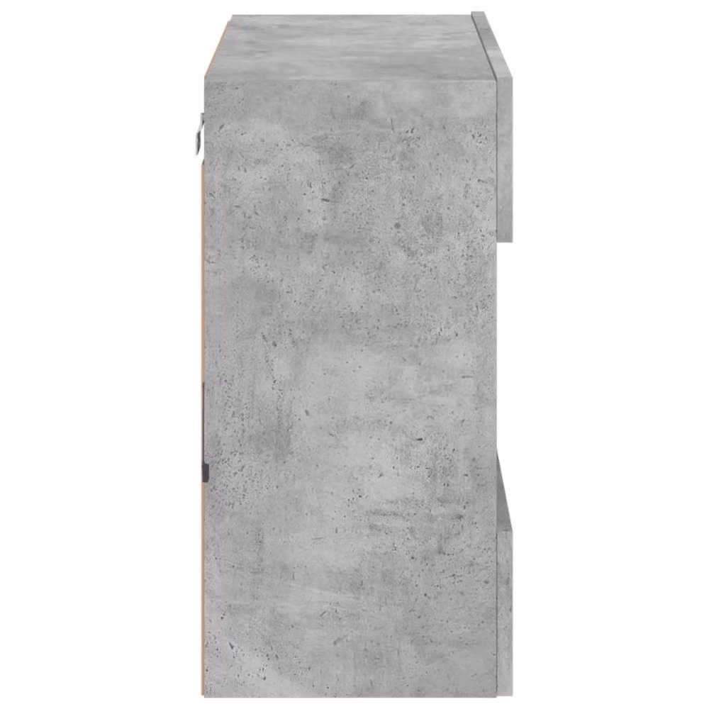 Berkfield Home Modern TV Wall Cabinet with LED Lights in Concrete Grey, W: 58.5 cm, D: 30 cm, H: 60.5 cm – 4