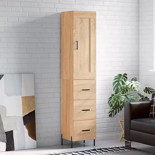 vidaXL Modern Highboard Sideboard in Sonoma Oak, Brown Storage Cabinet for Living Room, W/D/H: 180 x 33.9 x 34.5 cm – 2