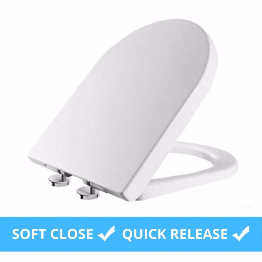PAWNORA Luxury D Shaped Soft Close Toilet Seat in White – 3