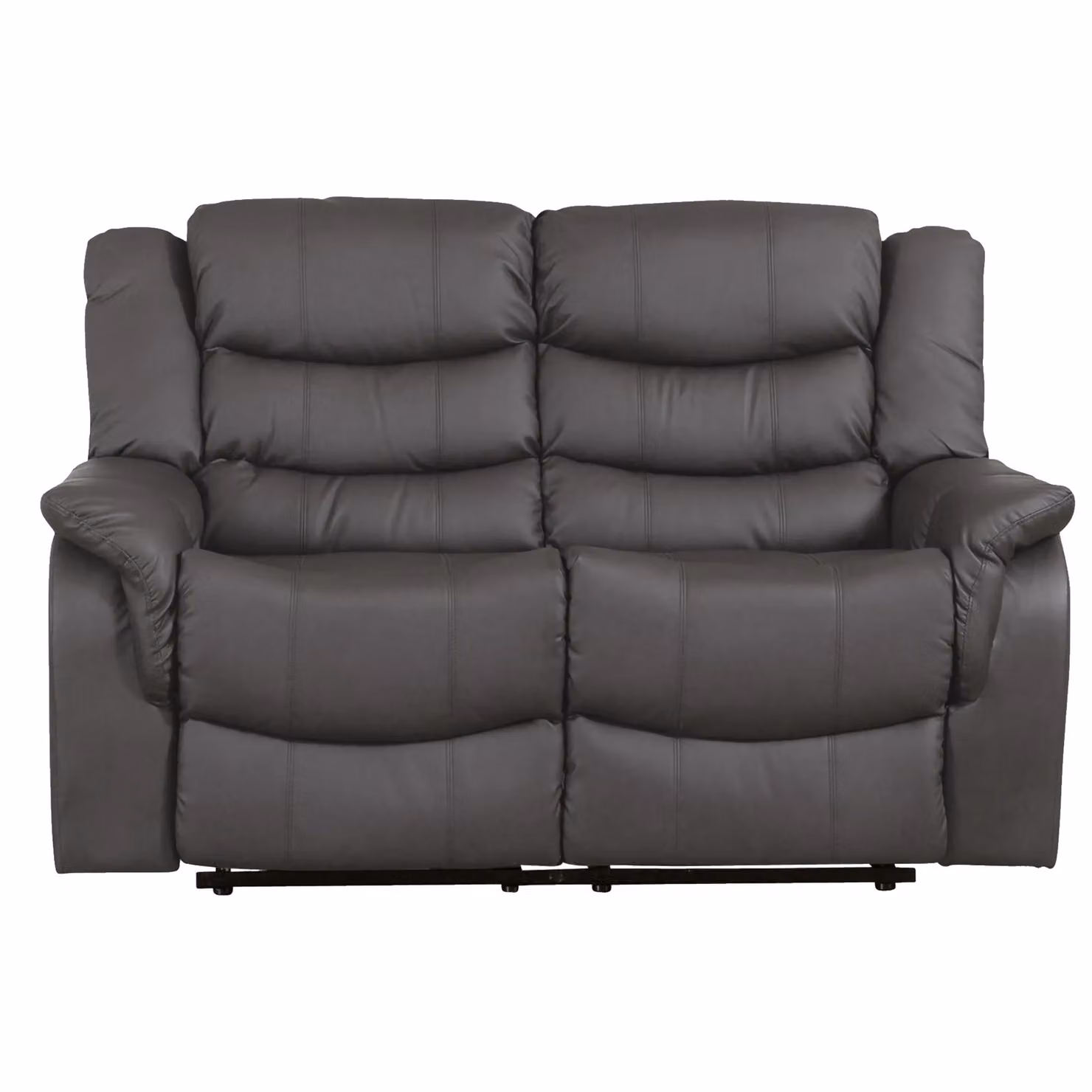 Artemis Home Almeira 2 Seat Manual Reclining Sofa in Grey Synthetic Leather, Width: 142 cm – 2