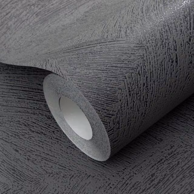 Erismann Organic Flow Abstract Non-Woven Wallpaper in Black and Grey