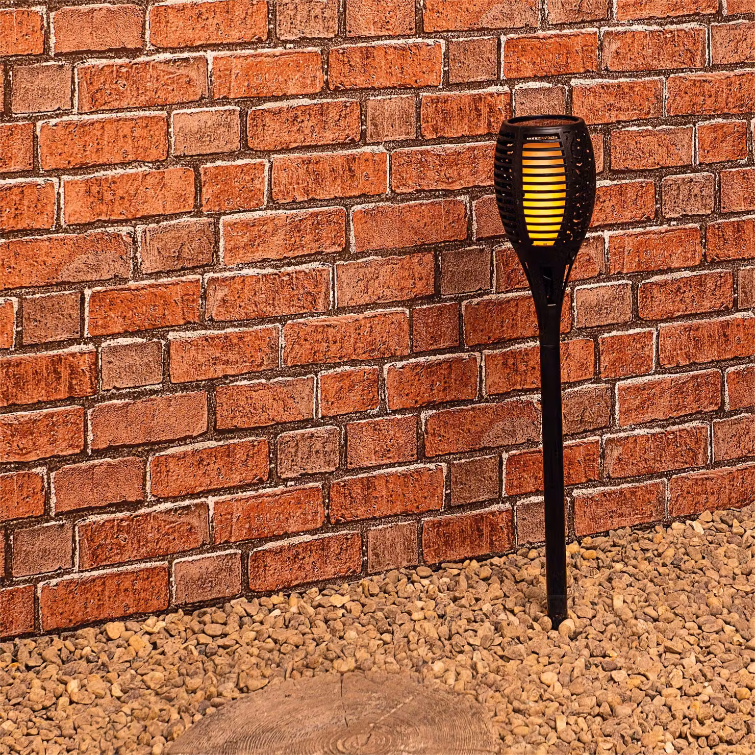 Luxform Solar Deco Flame Torch with 46 LEDs in Black – 3
