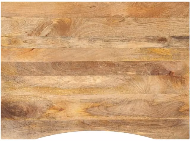 Berkfield Home Curved Solid Wood Mango Desk Top in Brown, W: 100 cm, D: 80 cm, H: 2.5 cm