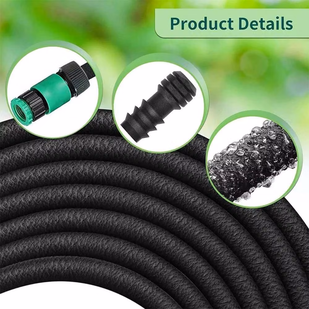 VOGREX 30m Water Saving Soaker Hose Drip Irrigation Kit, Black, 1/2 inch – 2