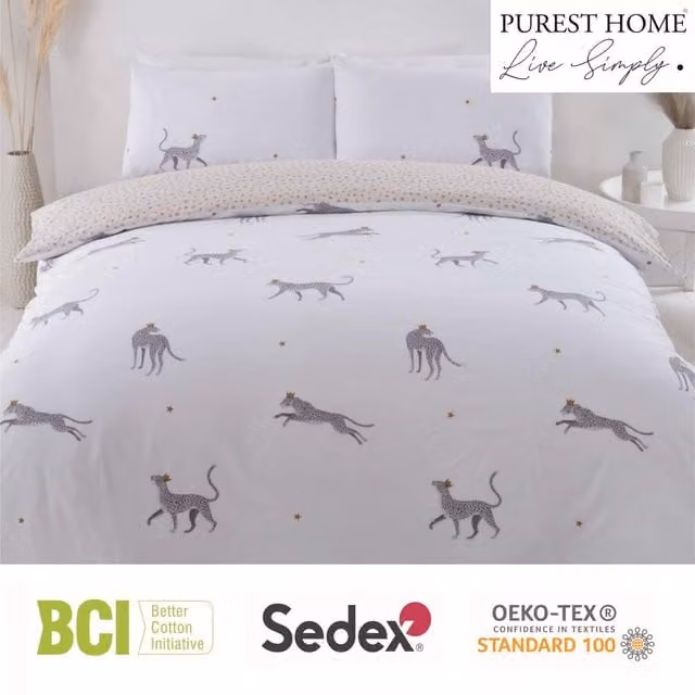 Rapport Reversible Graphic Animal Print Duvet Cover Set, Multicolour, W: 180 cm x H: 200 cm