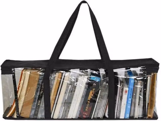 Havendro 2-Piece Black Transparent Fabric DVD and CD Zip Storage Bags