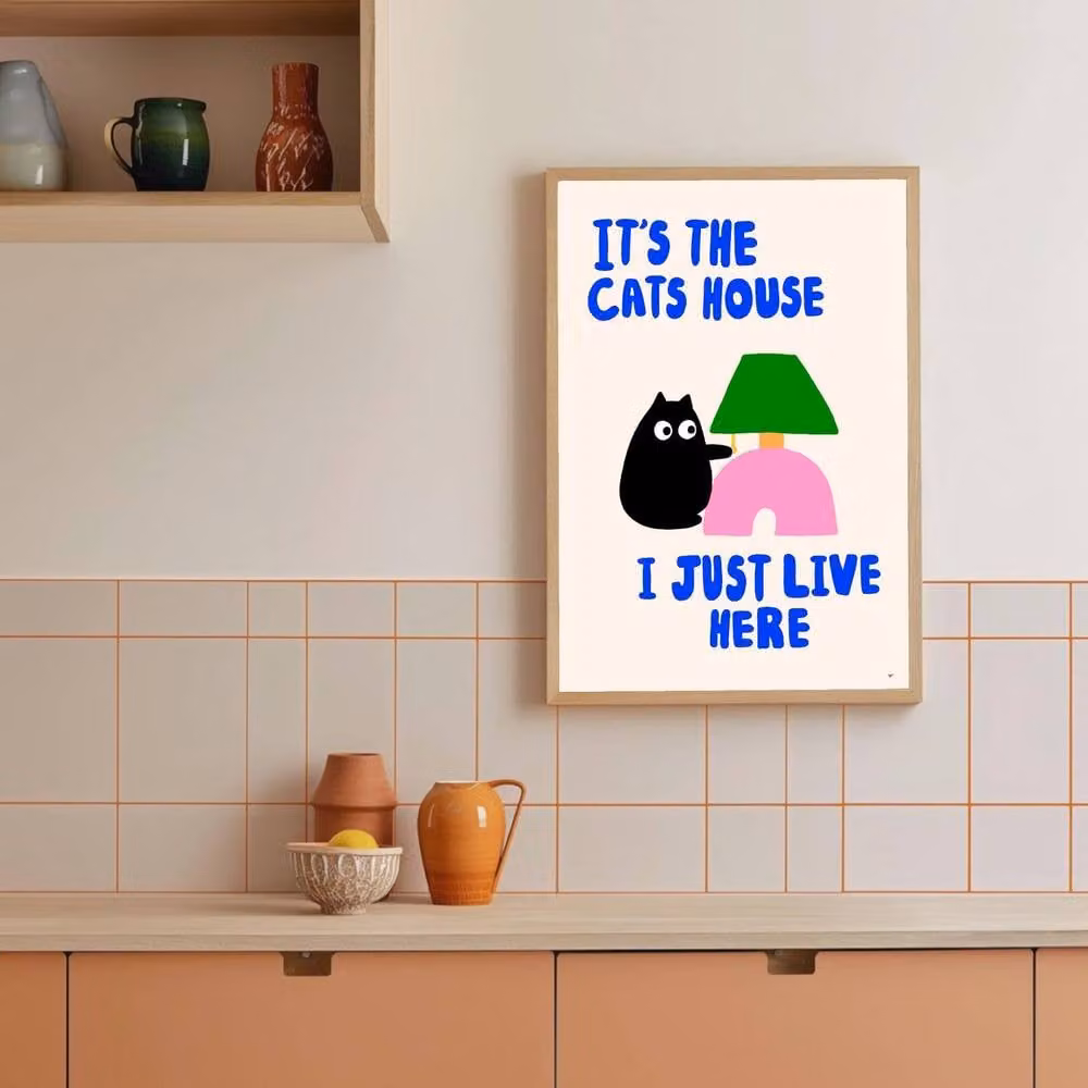 The Paper Tail Cats House Multicolour Typography Paper Poster – 3