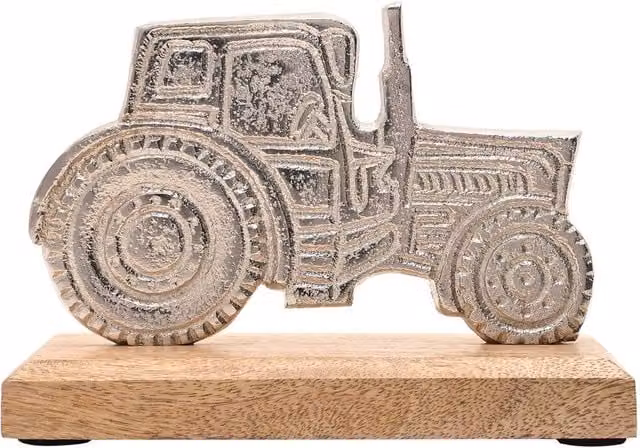 Harvey Makin Multicolour and Silver Rustic Wood Tractor Tabletop Ornament – 1