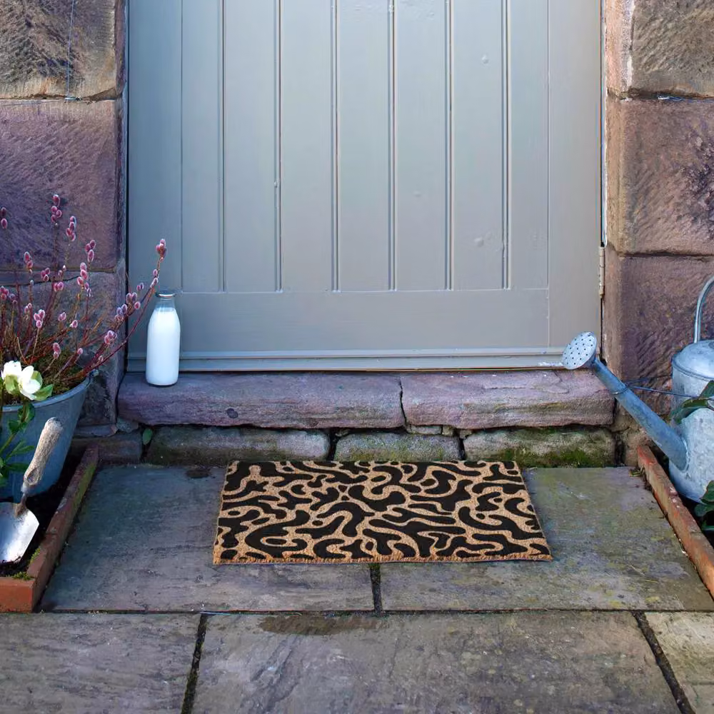 Artsy Mats Trendy Blobs Pattern Design Doormat in Black, W/D/H: 60 x 40 x 1 cm – 5