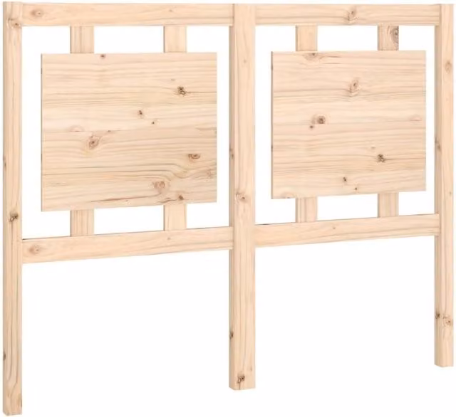 Berkfield Home Rustic Solid Pine Wood Bed Headboard in Natural Brown, W: 125.5 cm, D: 4 cm, H: 100 cm