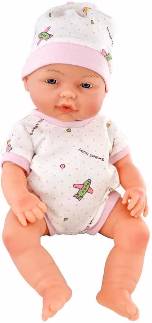 BiBi Doll Anatomically Correct Baby Girl Doll in Pink and White