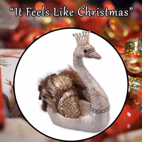 VFM e-Store Gold Christmas Swan Tabletop Decoration, W/D/H: 27 x 24 x 16 cm – 6