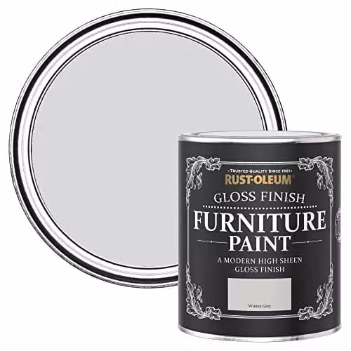 Rust-Oleum Grey Water-Based Furniture and Skirting Board Paint in Gloss Finish, 0.75 l