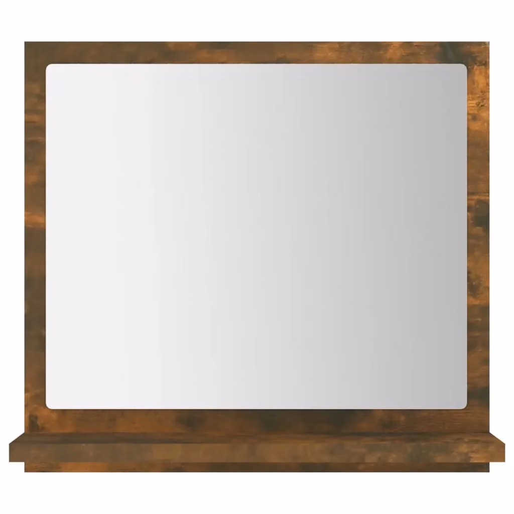 Berkfield Home Rectangular Wall Bathroom Mirror in Smoked Oak Brown, W/D/H: 40 x 10.5 x 37 cm – 2