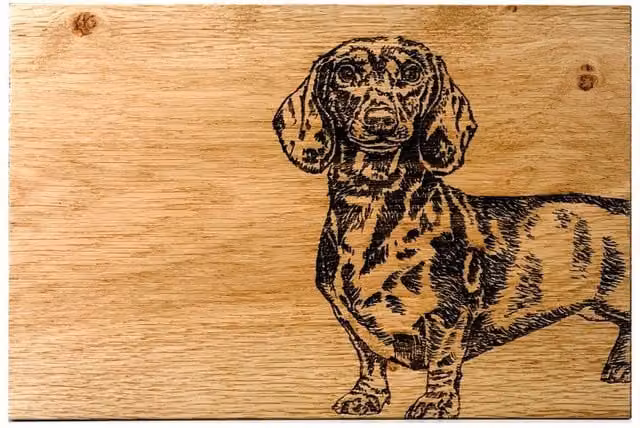 Selbrae House Dachshund Oak Serving Board in Brown