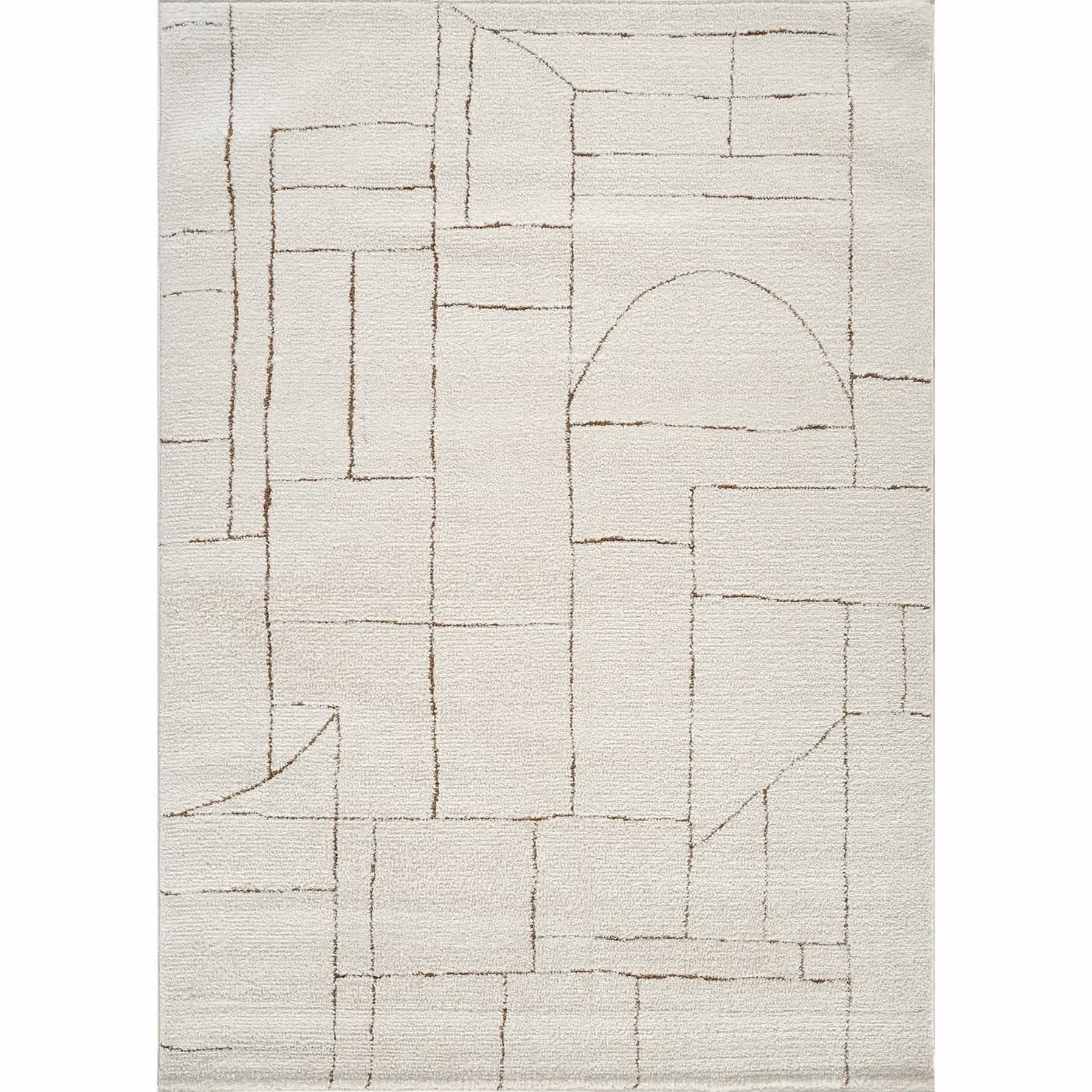 Livabliss Freud Modern High Pile Rug in Ivory, Black and Brown, W: 200 cm, D: 275 cm – 2