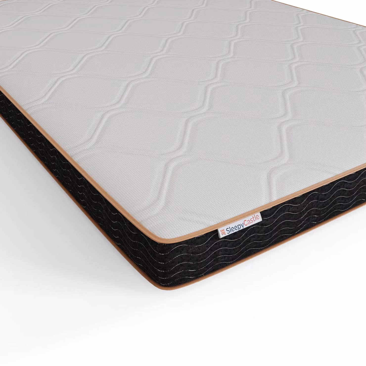 GFW SleepyCastle King Size Rolled Pocket Sprung Mattress in White and Multicolour, W: 180 cm, L: 200 cm – 3