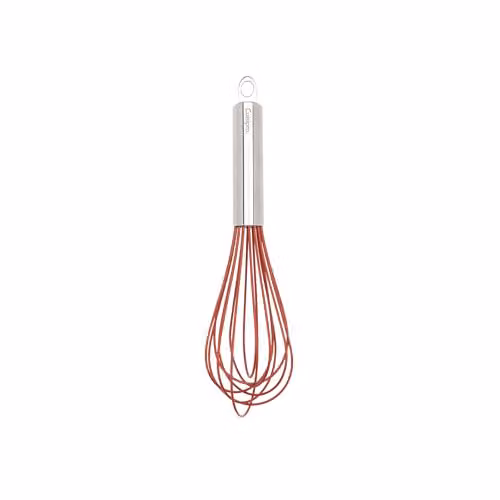 Cuisipro Red Silicone and Stainless Steel Balloon Whisk, Heat Resistant and Non-Scratch, Height: 25.4 cm – 1