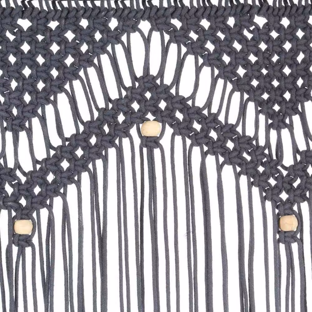 Berkfield Home Macrame Curtain in Anthracite Grey, W/H: 140 x 240 cm – 3