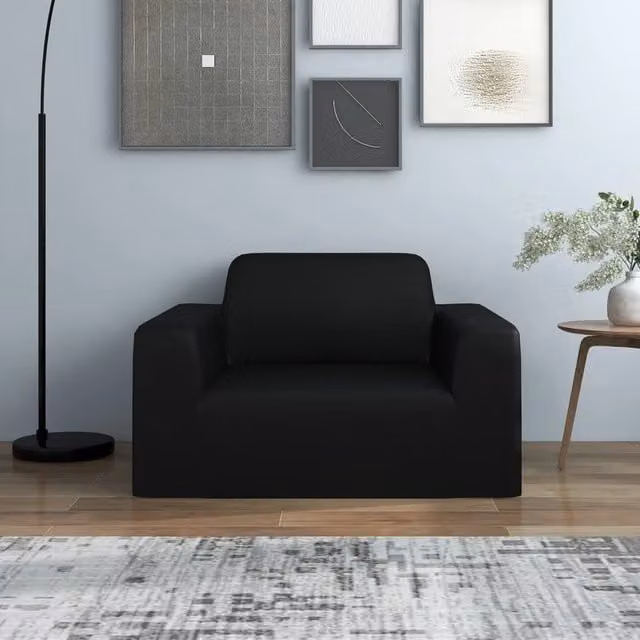 Berkfield Home Stretch Couch Slipcover in Black Polyester Jersey