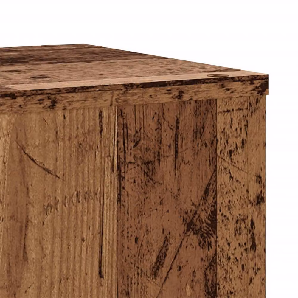 Berkfield Home Set of 2 Modern Plant Stands in Brown Old Wood, W/D/H: 30 x 30 x 50 cm – 5