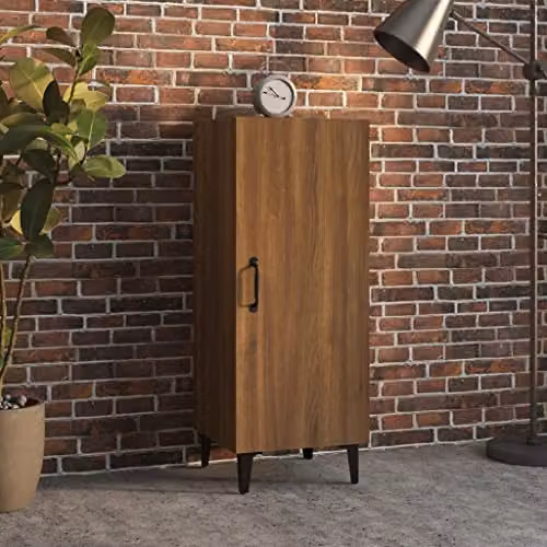 vidaXL Modern Sideboard in Brown Oak, W/D/H: 34.5 x 34.0 x 90.0 cm – 2