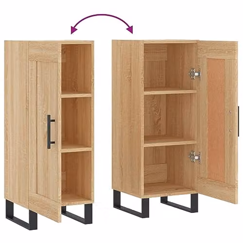 vidaXL Modern Sideboard in Brown Sonoma Oak, W/D/H: 34.5 x 34.5 x 90 cm – 3
